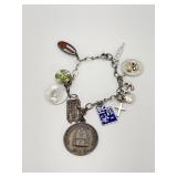 Sterling Bracelet with 11 Charms