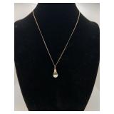 14k Gold Necklace with 14k Gold Opal Pendant