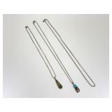 3 Sterling Silver Necklaces
