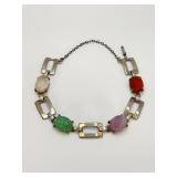 Coro Sterling Scarab Link Bracelet