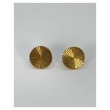 Pair 14k Gold Stud Earrings, 3/8 Inch Diameter