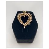 14k Gold and Diamond Heart Pendant
