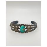 Sterling Silver Cuff with Turquoise Center