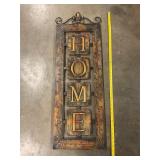 Metal ï¿½Homeï¿½ wall plaque
