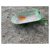 Pull behind wheel barrel