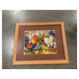 Framed 5D fashion diamond painting of chickens