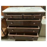 Dresser with marble top & 5 drawers