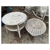 White wicker Tables