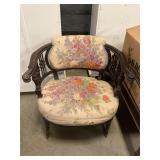 Antique Armchair w/ floral upholstery