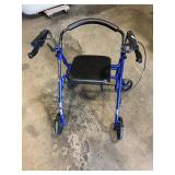 Walker with brakes and seat