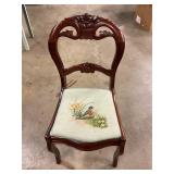 Needlepoint seat rosewood chair