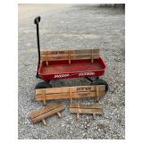 Radio Flyer Wagon with wooden side rails