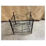 Black wrought iron 2-tier display rack