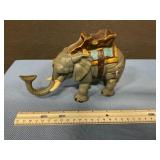 Cast iron elephant coin bank