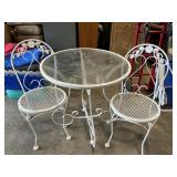Table w/ glass top & 2 ice cream chairs