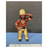 Cast iron 9ï¿½ T Indian w/ Tomahawk bank