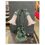 Resin Trellis Girl Lily Accent Lamp 20ï¿½ T