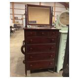 Antique dresser W/ mirror & 7 drawers