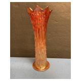 Carnival glass vase 10ï¿½ T