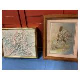 Vintage framed wall decor