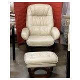 Leather Side Chair with ottoman/Storage