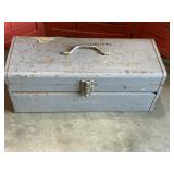 Metal toolbox with tools