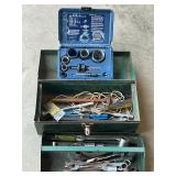 Metal toolbox with tools