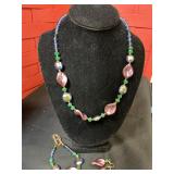 Costume trio set. Necklace, bracelet & Earrings