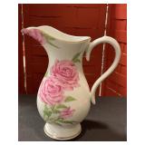 Givenchy Rose pitcher with gold trim