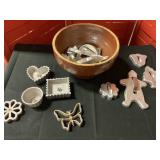 Bowl of antique cookie cutters