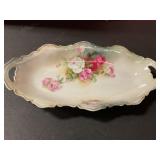 Antique RS Prussia relish, dish, hand-painted