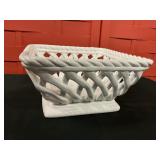 Serving basket, hand woven ceramic