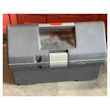 Rubbermaid toolbox with miscellaneous tools