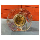 Crystal clear desk clock 6 inches tall