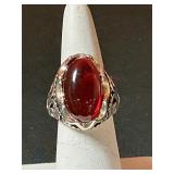 Fashion ring with Red-stone size 10