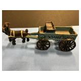 Cast iron miniature horse & buggy 2 1/2 " tall 8"L