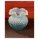 Fenton Hobnail Blue opalescent 5