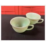 Vintage Fire-king Jadite coffee cups, (2)