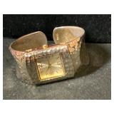 Vintage SQ face watch with hammered band