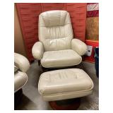 Leather Chair/ ottoman with storage