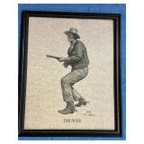 John Wayne Sketch  8.5" x 11"  letter attached