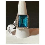 Custom ring size 10 with blue-stone