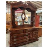 Nice 7 Drawer dresser w/ mirror & 4 display shelve