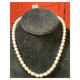 Synthetic pearl necklace with 9.25 clasp 16 inches