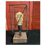 Desk Lamp 11" tall wooden base. Battery Powered