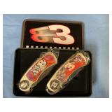 NASCAR pocket knives with collectors tin