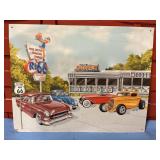 Route 66 diner metal sign 13 " tall 16 "wide