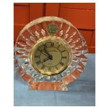 Crystal quartz clock/crystal clear 5 inches tall