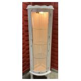 Petite lighted corner curio cabinet