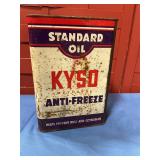 Standard oil, KYSO methanol antifreeze can is full